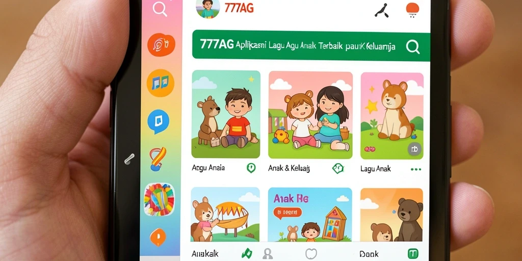 Screenshot tampilan antarmuka aplikasi Lagu Anak 777AG.