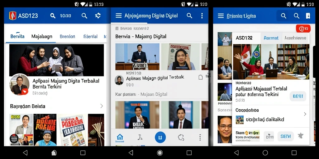 Tampilan antarmuka aplikasi Majalah Digital ASD123 yang modern dan interaktif.
