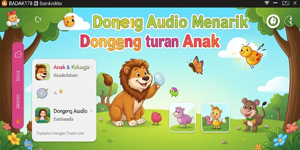 Antarmuka BADAK178 yang menarik untuk mendengarkan dongeng audio.