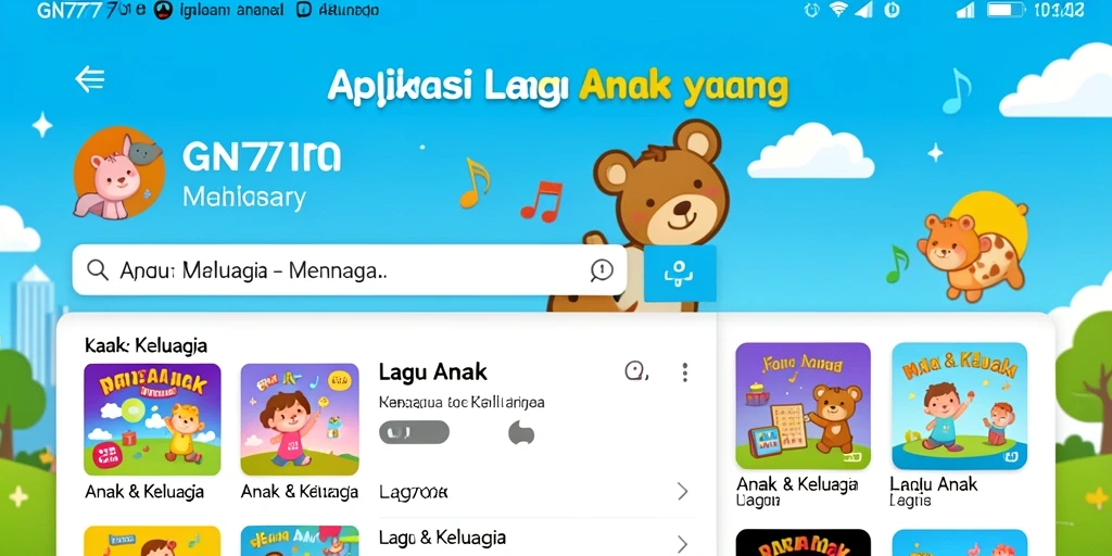 Tampilan antarmuka GN777 yang penuh warna dan menarik untuk anak-anak.