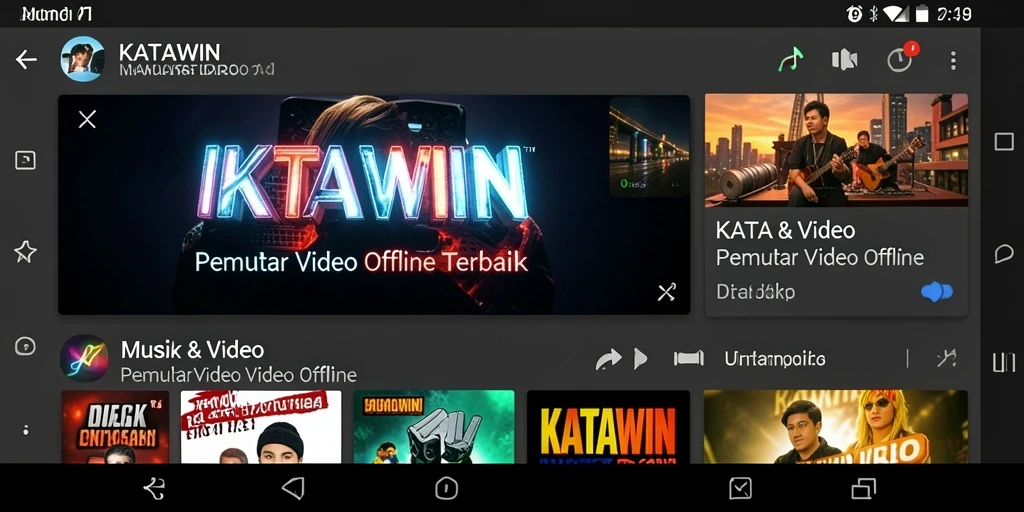 Antarmuka KATAWIN menunjukkan kemudahan pemutaran video offline.
