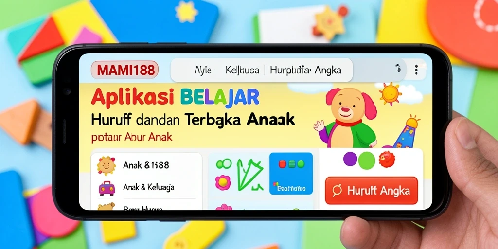 Interface MAMI188 yang menarik untuk belajar huruf dan angka.
