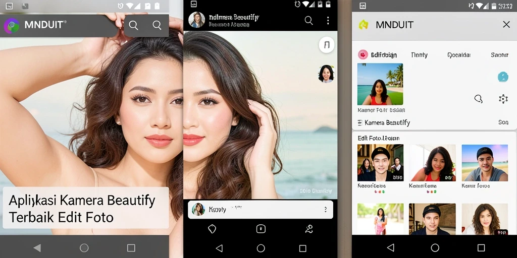 Antarmuka pengguna MNDUIT yang sederhana dan fitur canggih untuk Kamera Beautify.